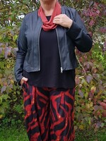 ZAZOU BROEK LIA ZWART ROOD