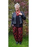 ZAZOU BROEK LIA ZWART ROOD