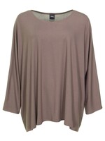 Zazou Shirt Mery lang met lange mouw taupe