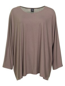 Zazou Shirt Mery lang met lange mouw taupe