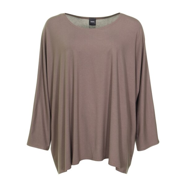 Zazou Shirt Mery lang met lange mouw taupe