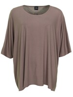 Zazou Shirt Mery lang met korte mouw taupe