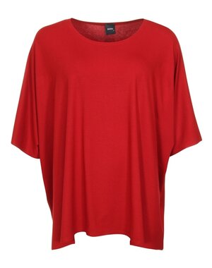 Zazou Shirt Mery lang met korte mouw d.red