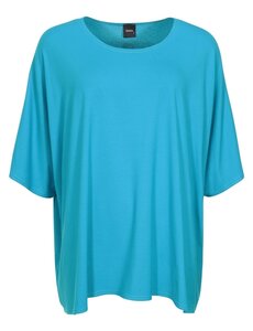 Zazou Shirt Mery lang met korte mouw turquoise