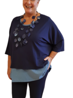 ZAZOU SHIRT MERY KORT DARK NAVY