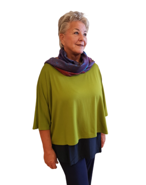 ZAZOU SHIRT MERY KORT OLIVEGREEN