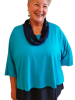 ZAZOU SHIRT MERY KORT TURQUOISE