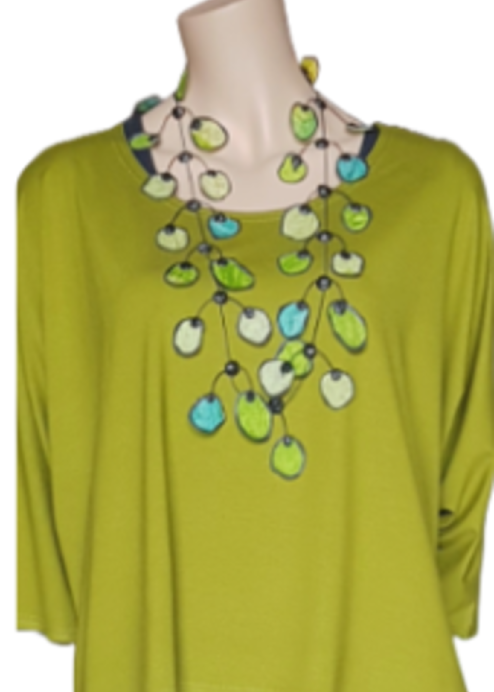 ZAZOU KETTING GROEN MET ZIJDE EN/OF BAMBOE