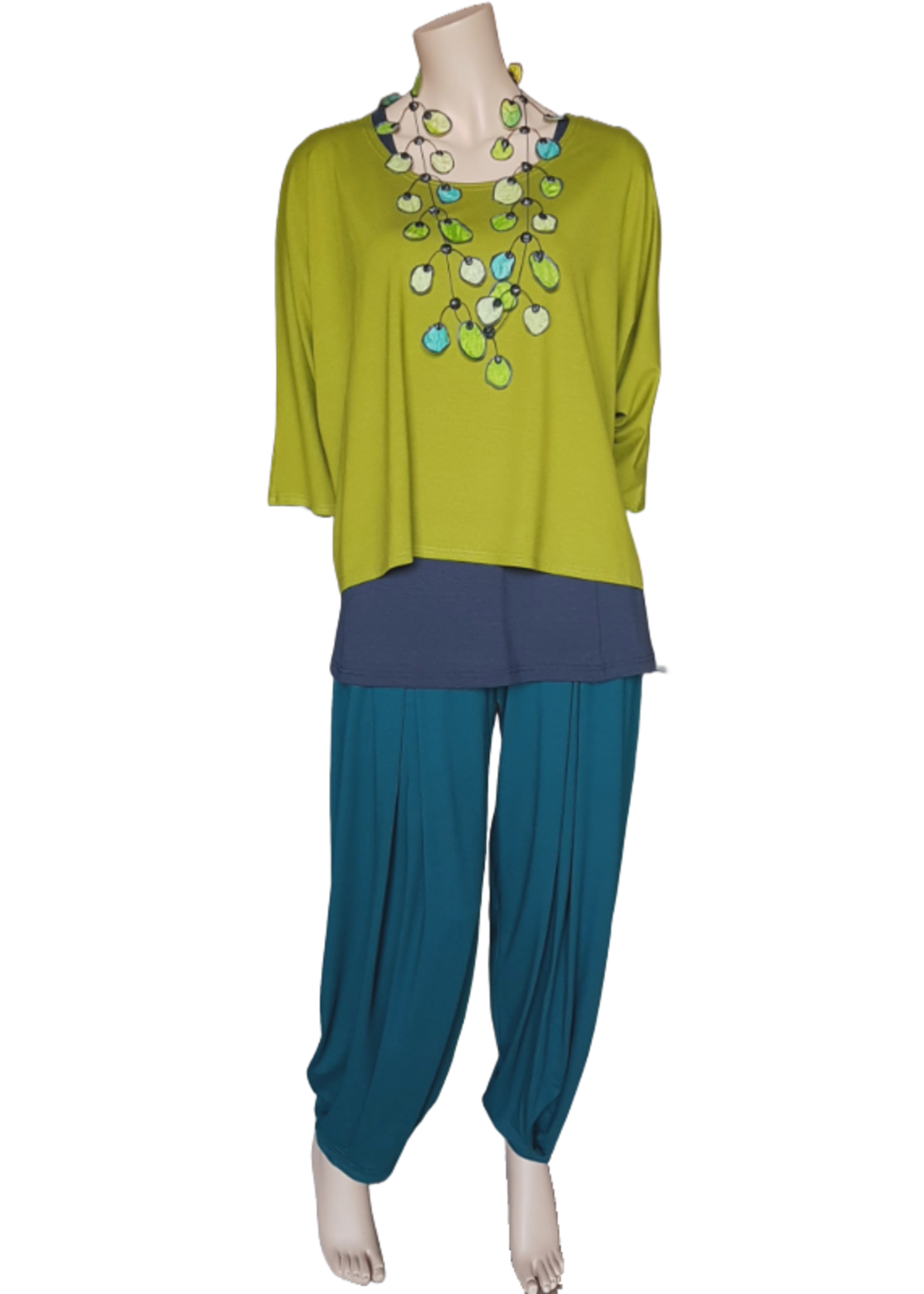 ZAZOU KETTING GROEN MET ZIJDE EN/OF BAMBOE