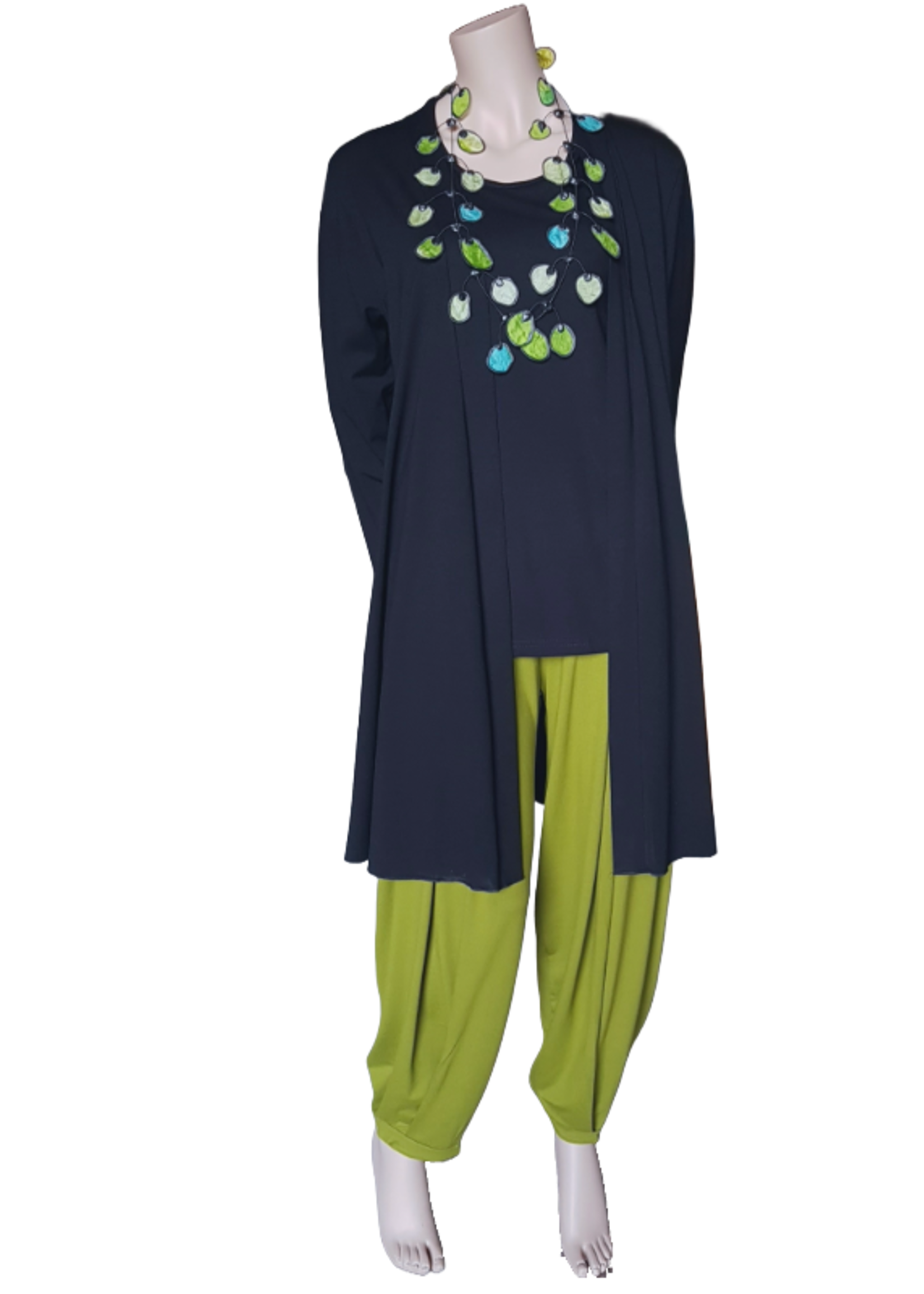 ZAZOU KETTING GROEN MET ZIJDE EN/OF BAMBOE