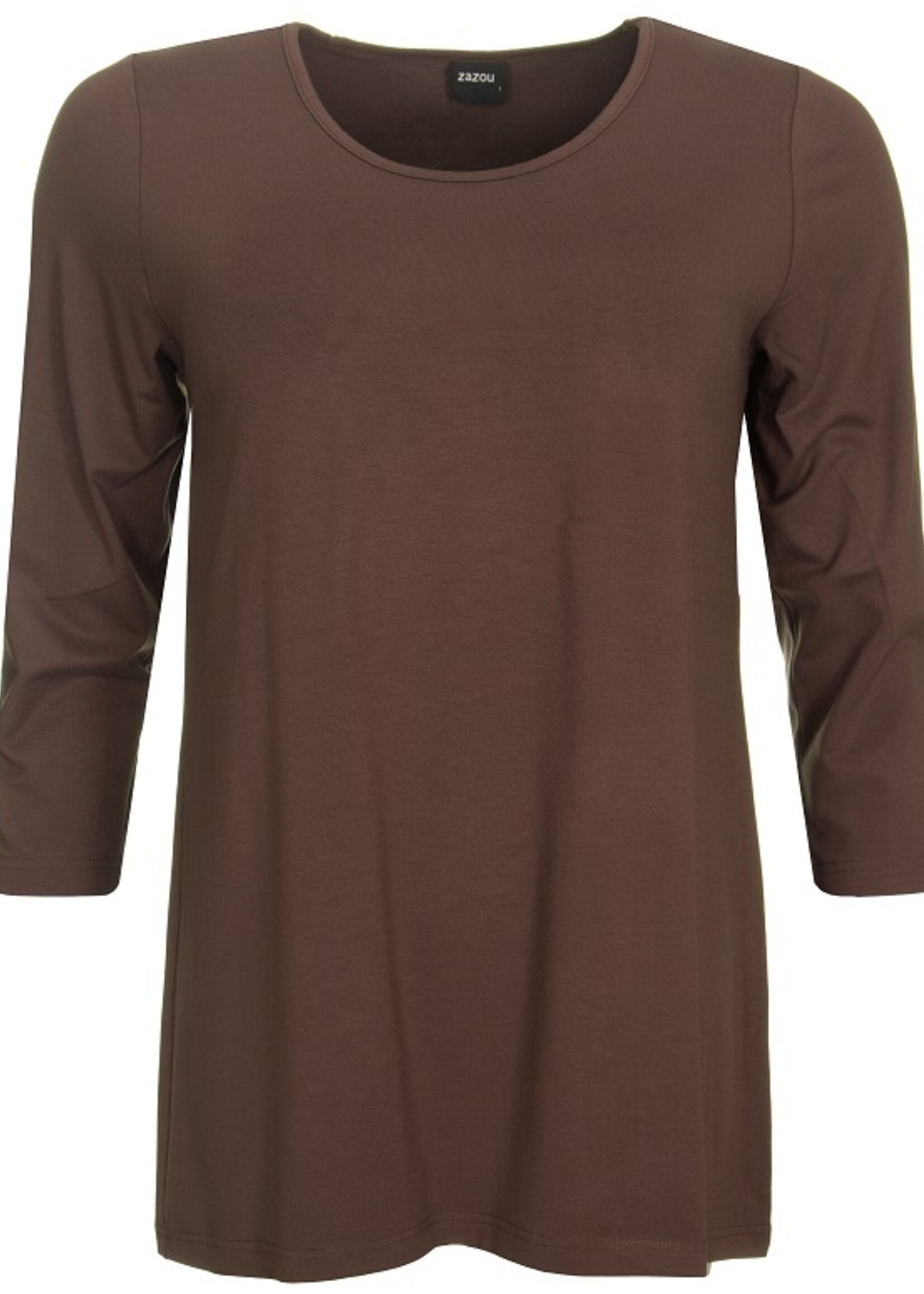 ZAZOU SHIRT AMY 3/4 MOUW BRUIN