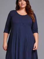 ZAZOU JURK/TUNIEK JOLA D.NAVY 3/4 MOUW