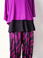 ZAZOU BROEK LIA ZWART FUCHSIA