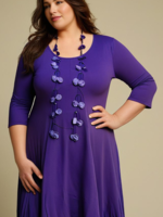 ZAZOU JURK/TUNIEK JOLA PURPLE 3/4 MOUW