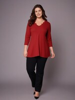 ZAZOU SHIRT A-LINE 3/4 MOUW TRAPHALS ROOD