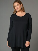 ZAZOU SHIRT A-LIJN LANGE MOUW ZWART