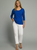 ZAZOU SHIRT AMY 3/4 MOUW KOBALT