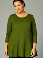 ZAZOU SHIRT A-LINE 3/4 MOUW OLIVE GREEN
