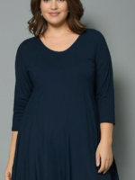 ZAZOU SHIRT A-LINE 3/4 MOUW DNAVY