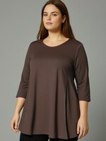 ZAZOU SHIRT A-LINE 3/4 MOUW BRUIN