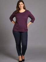 ZAZOU SHIRT AMY 3/4 MOUW AUBERGINE