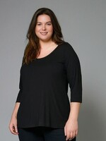 ZAZOU SHIRT AMY 3/4 MOUW BLACK