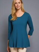 ZAZOU SHIRT A-LINE 3/4 MOUW LPETROL