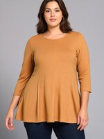 ZAZOU SHIRT A-LINE 3/4 MOUW OKER