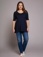 ZAZOU SHIRT A-LINE KORTE MOUW DARK NAVY
