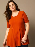 ZAZOU ZAZOU A-LIJN SHIRT KORTE MOUW ORANGE
