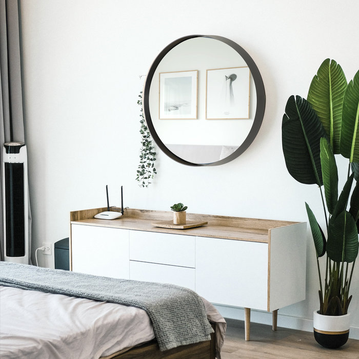 DMC  Spiegel Otis | Zwarte stalen ronde spiegel