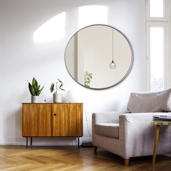 DMC  Spiegel Otis | Zwarte stalen ronde spiegel