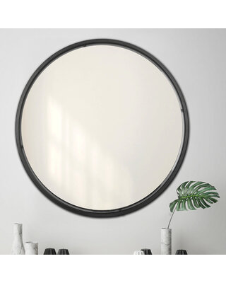 Ronde Zwevende Wandspiegel Tube Staal