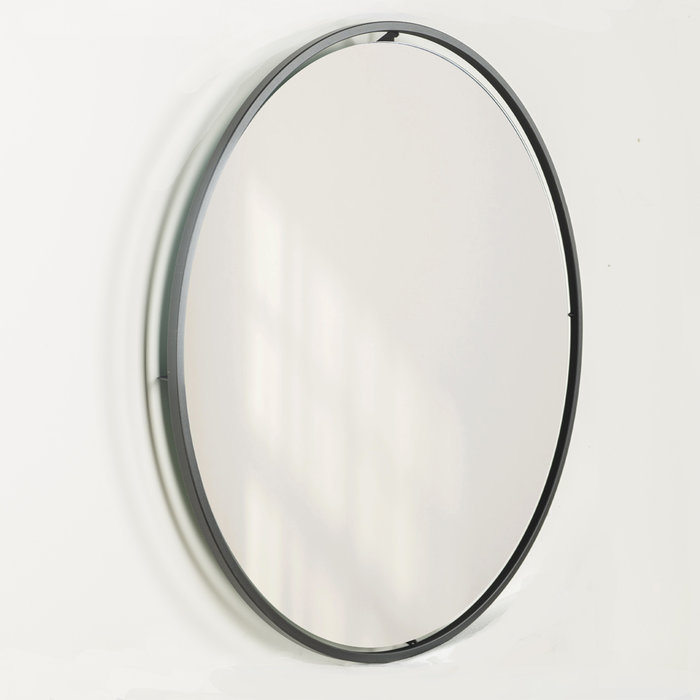 Ronde Zwevende Wandspiegel Tube Staal