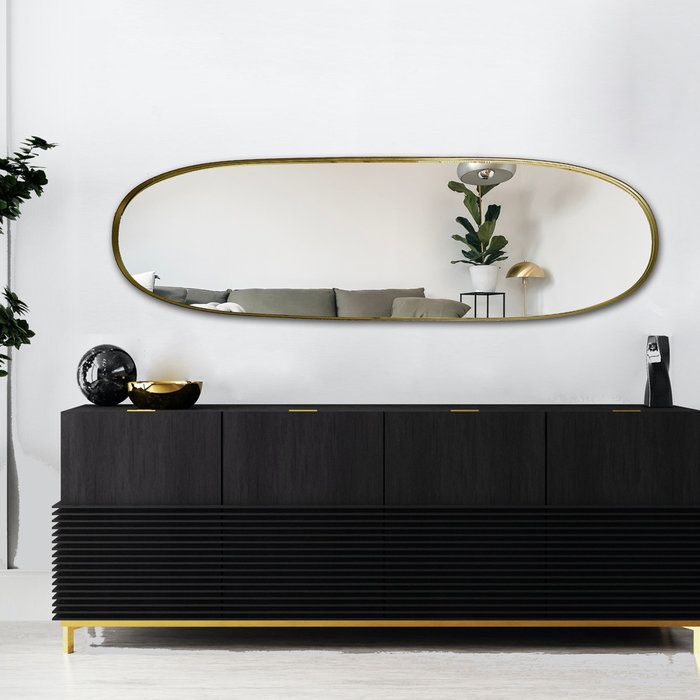 DMC  Ovale Wandspiegel Noor Goud Staal 50x170cm