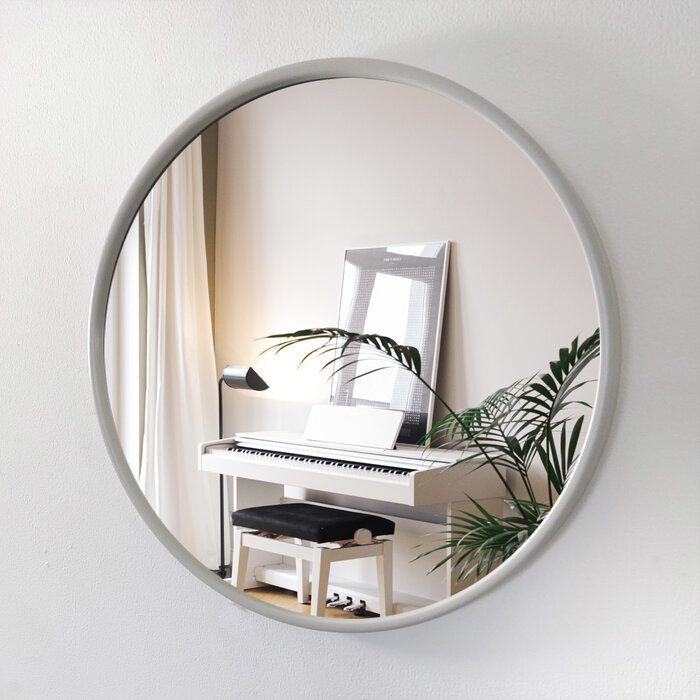 Ronde metalen spiegel  | Sienna Grijs