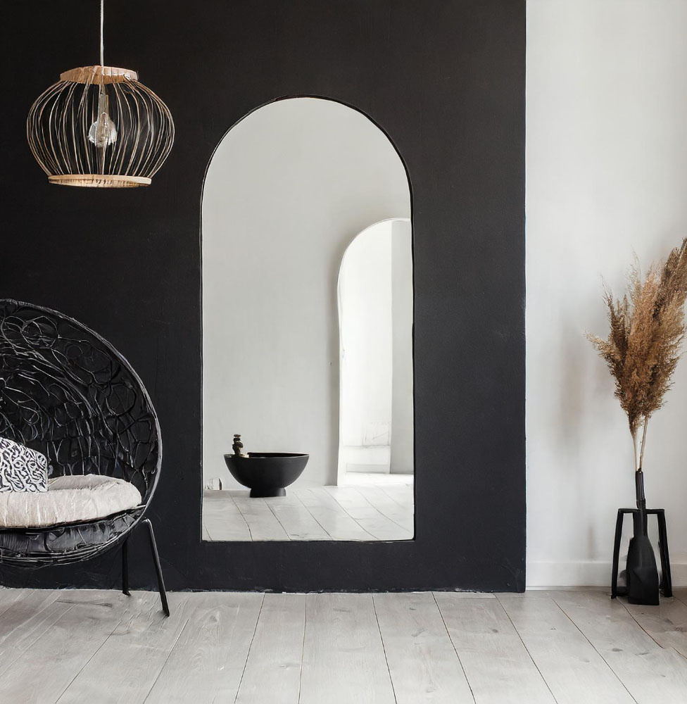 DMC  Spiegel Ravenna Zwart | 80x180 cm |