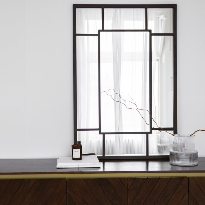 DMC  Spiegel Jasmin met Zwart Stalen Raamwerk 80x120 cm
