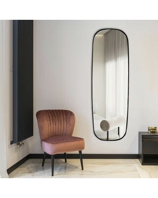 DMC  Ovale Wandspiegel Bodil Zwart 65x200 cm