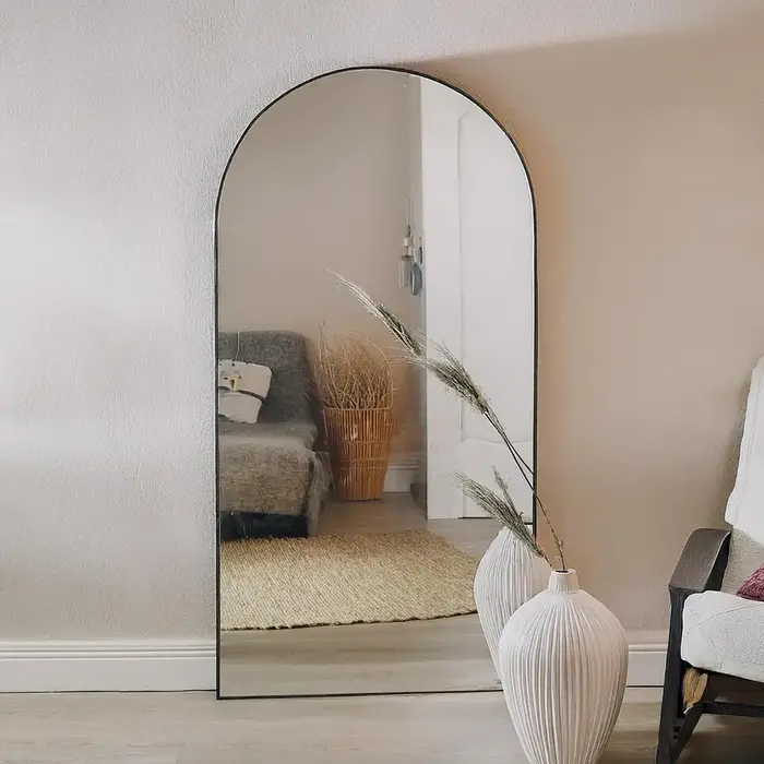 DMC  Boogspiegel Ravenna Staal Zwart 100x190 cm