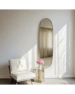 DMC  Ovale Wandspiegel Noor Goud Staal 50x170cm