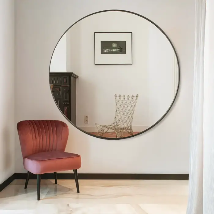 DMC  Spiegel Otis | Zwarte stalen ronde spiegel