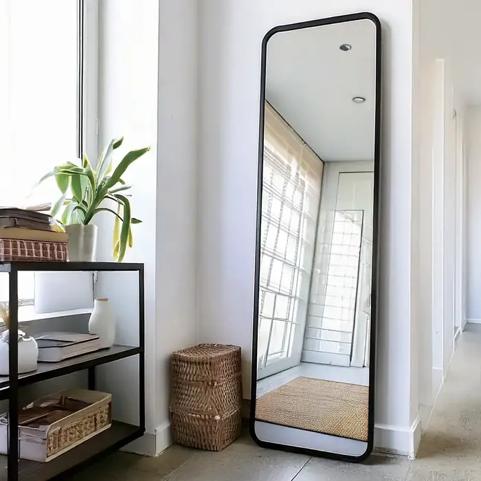 DMC  Wandspiegel Ovalis Zwart 60x225 Stalen Frame