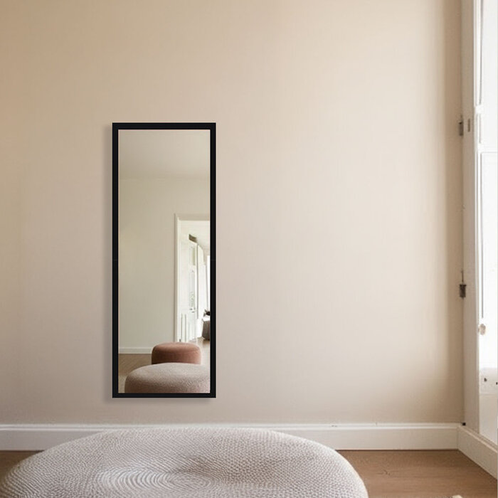 Spiegel Milo Zwart | Spiegel met smalle zwarte lijst