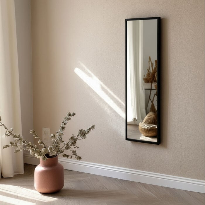 Spiegel Milo Zwart | Spiegel met smalle zwarte lijst