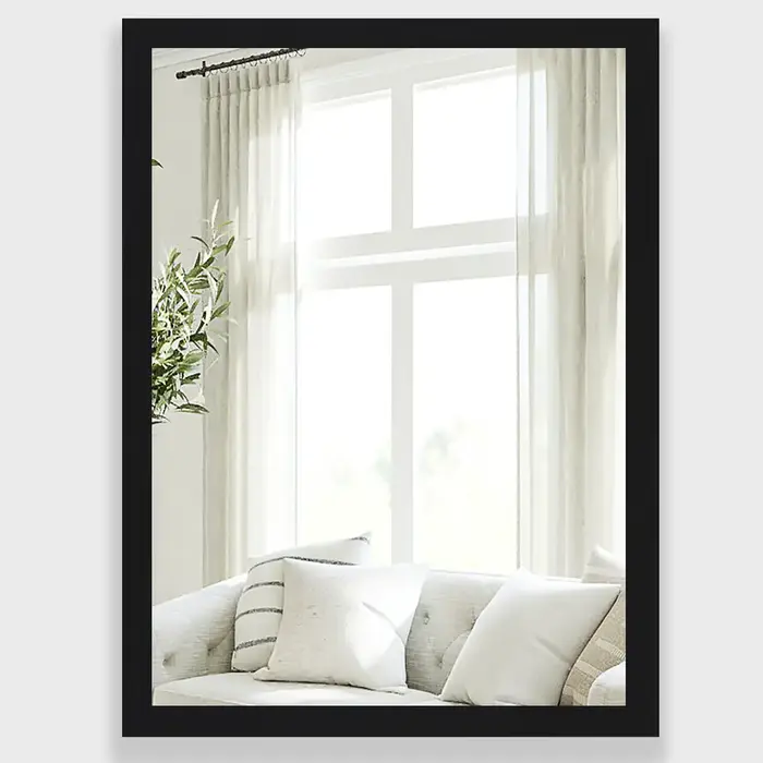 Spiegel Milo Zwart | Spiegel met smalle zwarte lijst