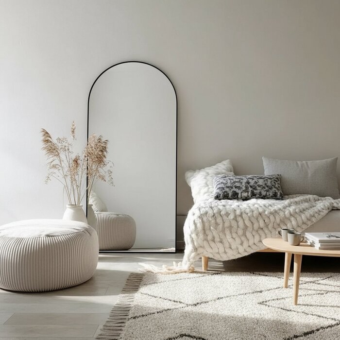 DMC  Boogspiegel Ravenna Staal Zwart 100x190 cm