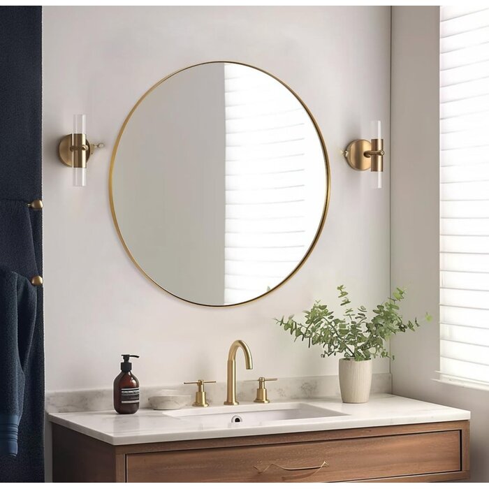 DMC  Ronde Spiegel Goud Laurent 75 cm Stalen Frame