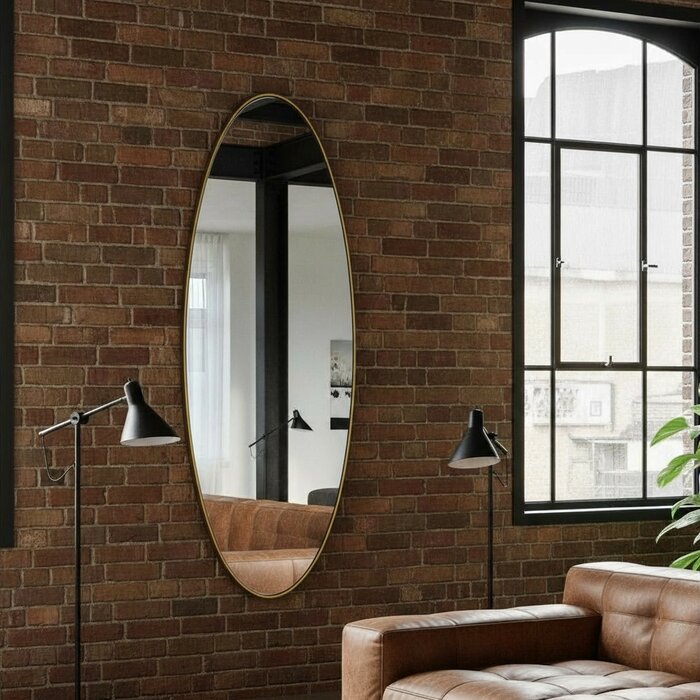 DMC  Grote Ovale Goud Stalen Spiegel Cadi 50x170 cm