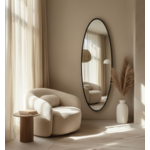 DMC  Grote Ovale Zwart Stalen Spiegel Cadi 50x170 cm